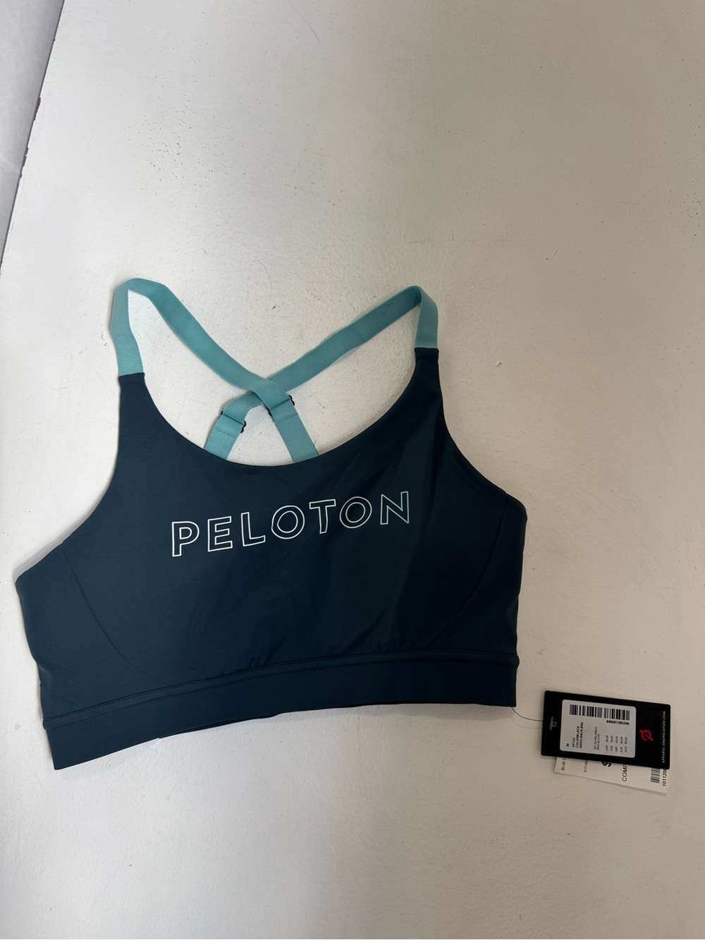 Peloton Blue Colorblock Mesh Back Sports Bra - Size Medium